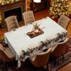 Weihnachts-Tischdecke Wasserdicht Und Ölfest Schneemann Rentier Geschenk Schnee Weihnachten Dekorative Tischdecke, Runder Tisch Quadratischer Tisch Universell