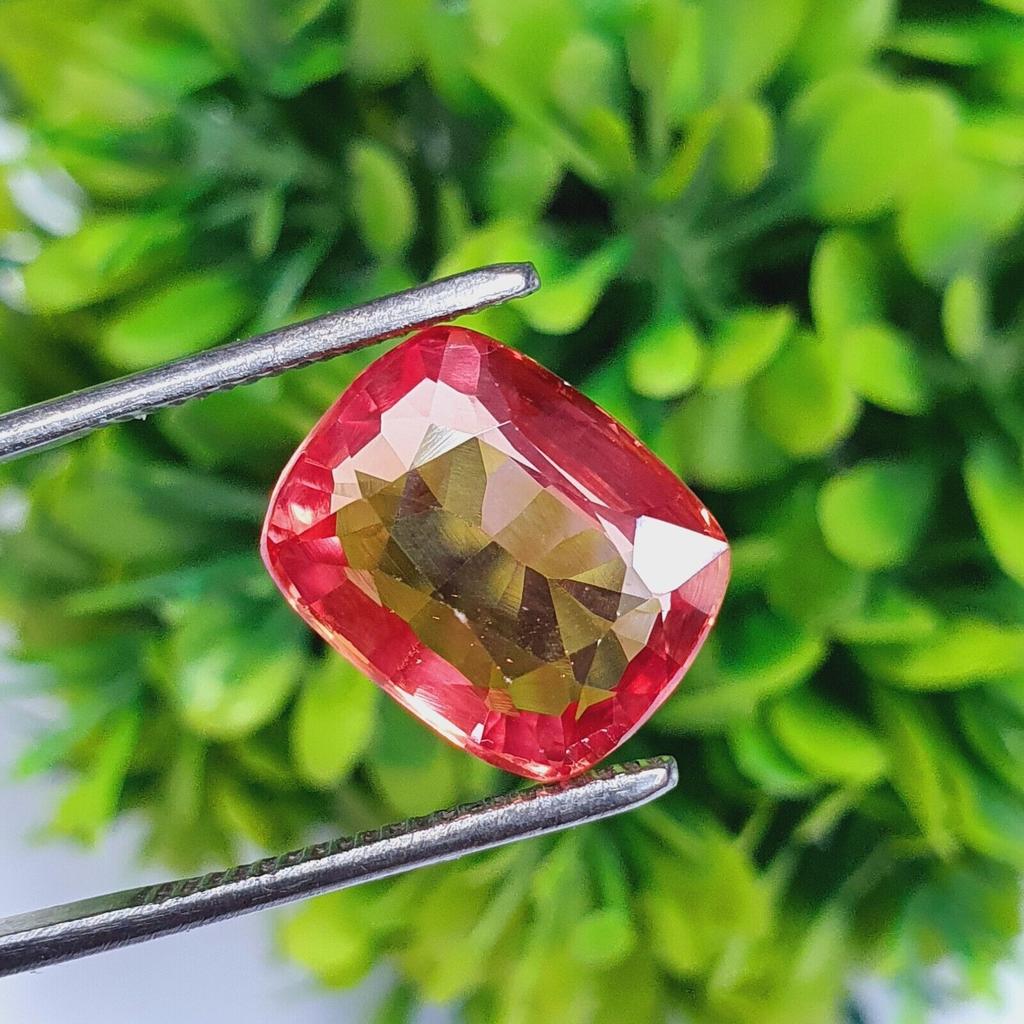 Certified Natural Orange Padparadscha Sapphire 9 Ct Cushion Cut Gemstone