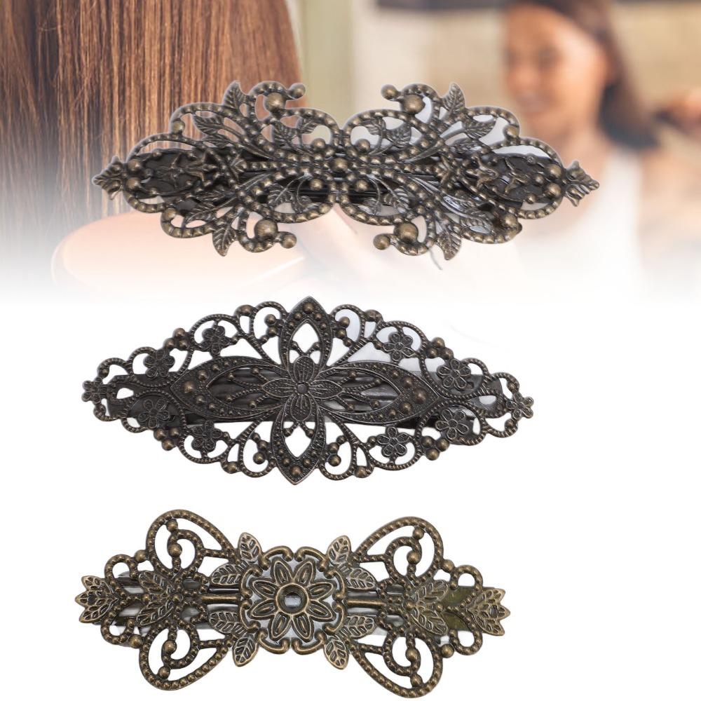Lightweight Retro Hair Pin Elegant Antique Flower Barrettes Photo Prop Metal Hair Clip  For Women