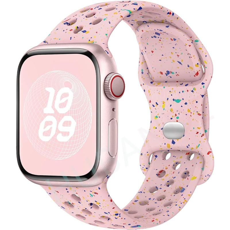 Sport Strap Colored Particles Rubber Band for Apple Watch 49mm 46mm 45mm 44mm 42mm 41mm 40mm  for IWatch 11 10 9 8 7 6 5 4 3 SE