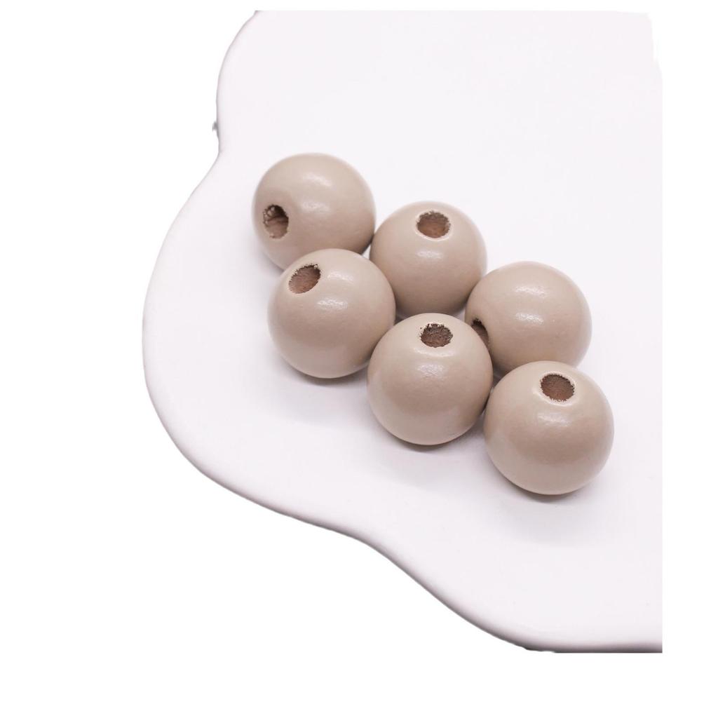 Children's Solid Color 16mm Wooden Beads - Colorful Round Beads for DIY Jewelry