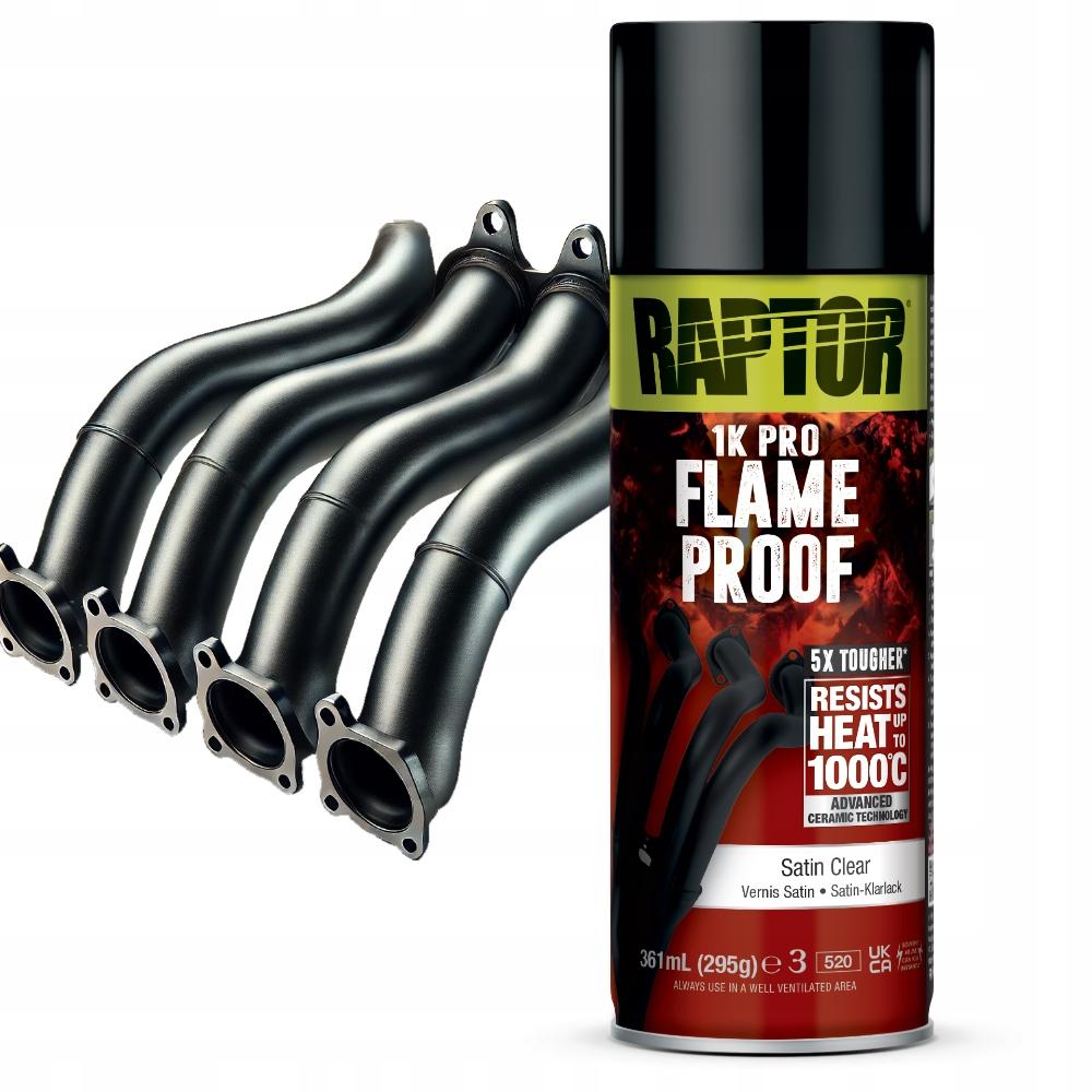 Raptor Flameproof - Hittebestendige BLANKE LAK ZIJDEGLANS spuitbus 400ml