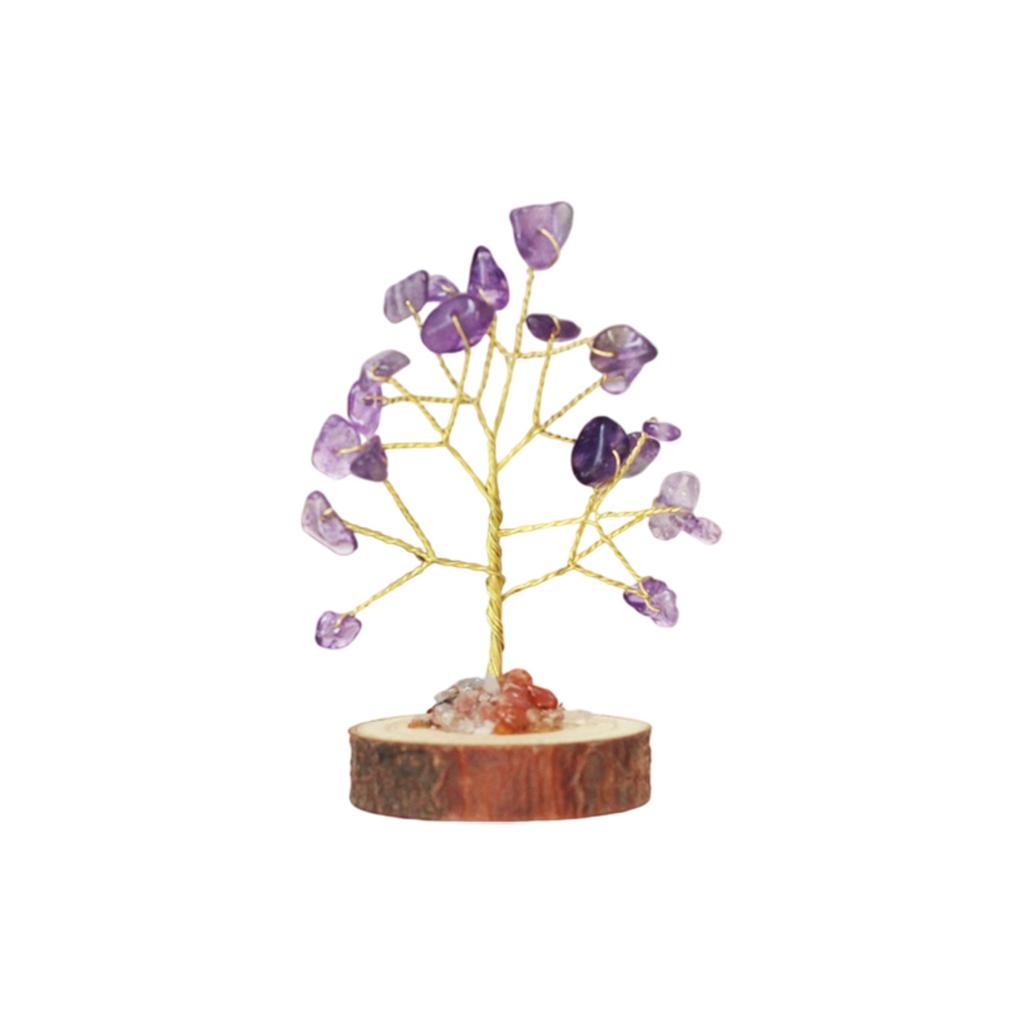 Crystal Tree Of Life Set With Wooden Base, A Tree For And Home Decoration