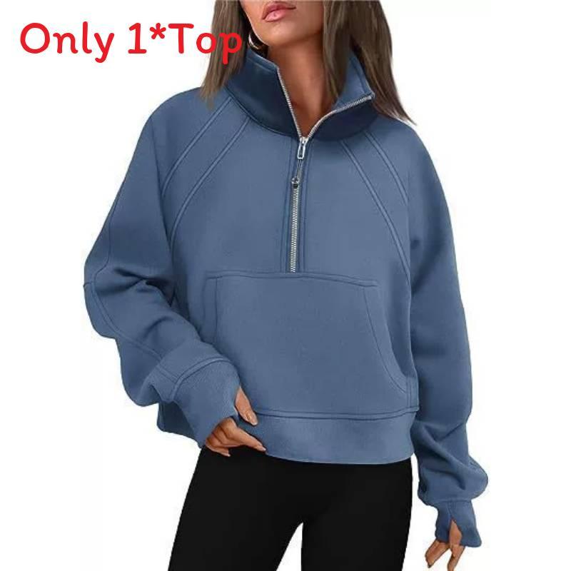 Yoga Wear Long Sleeve Hoodie With Pockets For Womens Casual Fitness