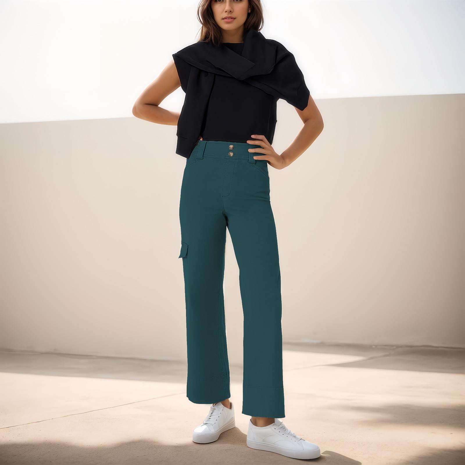 

Wide Leg Pants For Women Yoga Pants High Waist Sweatpants With Pockets Stretch Pants Comfy Workout Sports Sweatpants M