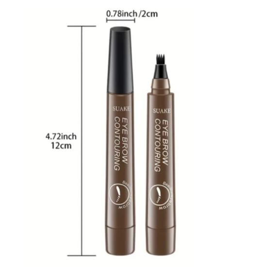 SUAKE Waterdichte Oogbrauw Contouring Pen met Lange Houdbaarheid – 02 Donkerbruin
