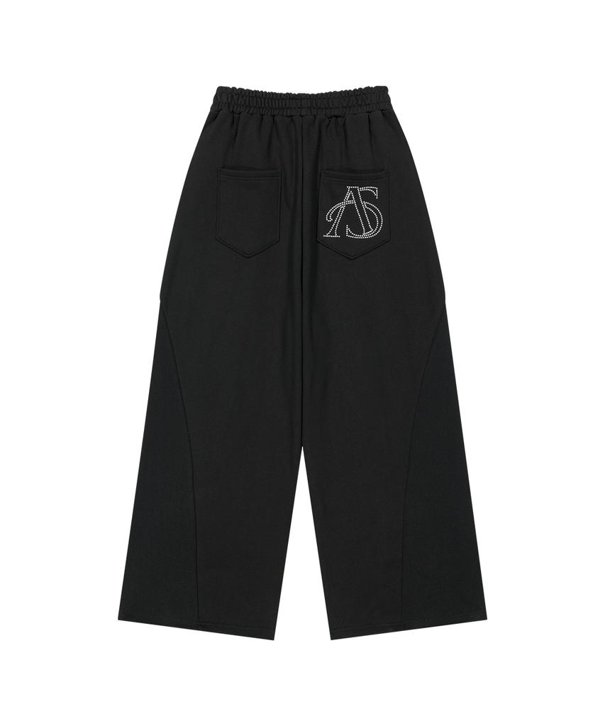 Aejeuyua Tie Belt Sweatpants Black