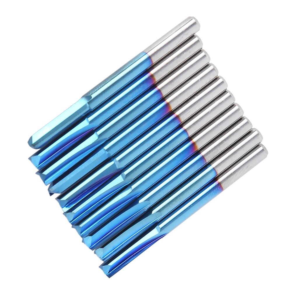 ZDZCYS12DL 10Pcs 3.175mm Handle Milling Cutter Cemented Carbide 2 Flute Straight Milling Tool