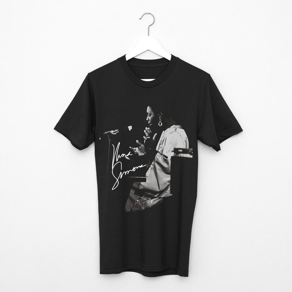 Retro Signature Live Nina Simone Shirt Classic Black Unisex S-5XL Unisex T-Shirt S