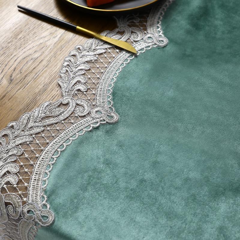 Замшевые кружевные дорожки для стола Скатерть Полый стиль Кровать Плюшевая дорожка — фото 6