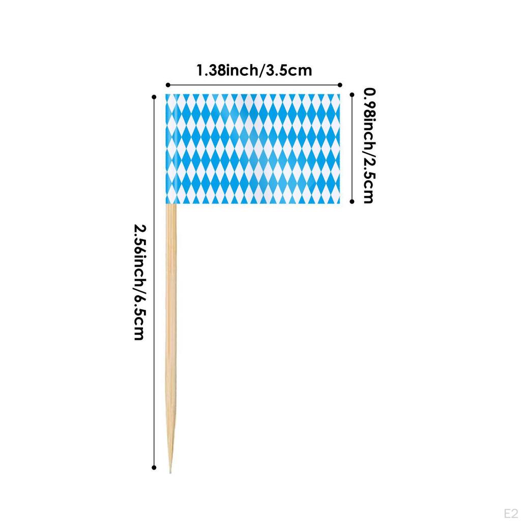 100Pcs Toothpicks Flags Cake Toppers Picks Double Sided,Cocktail Sticks Flag,for Party Supplies
