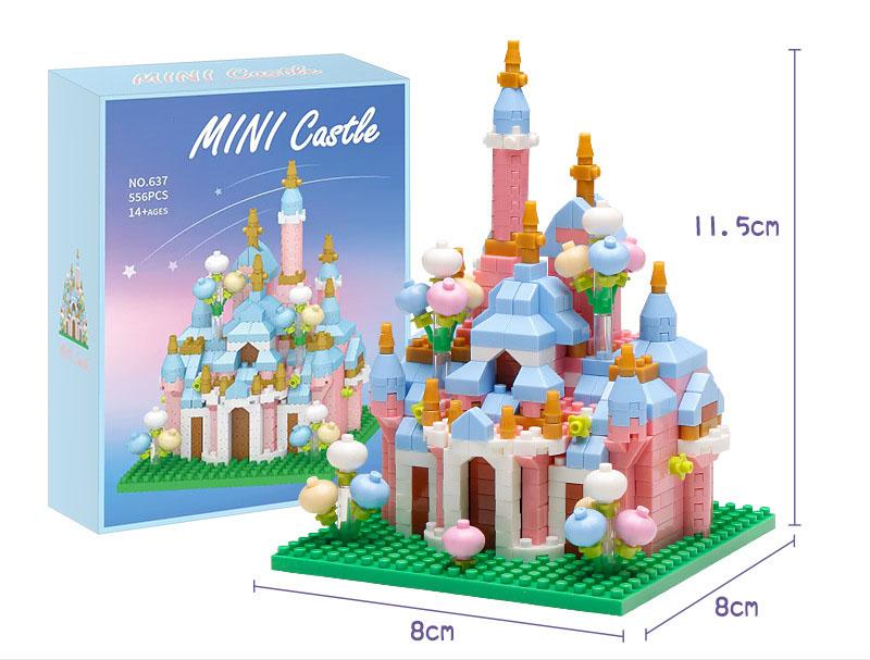 Creative Fairy Tale Build Brick Micro Diamond Block World Famous City Fairyland Mini Princess Castle Nanobricks Educational Toys