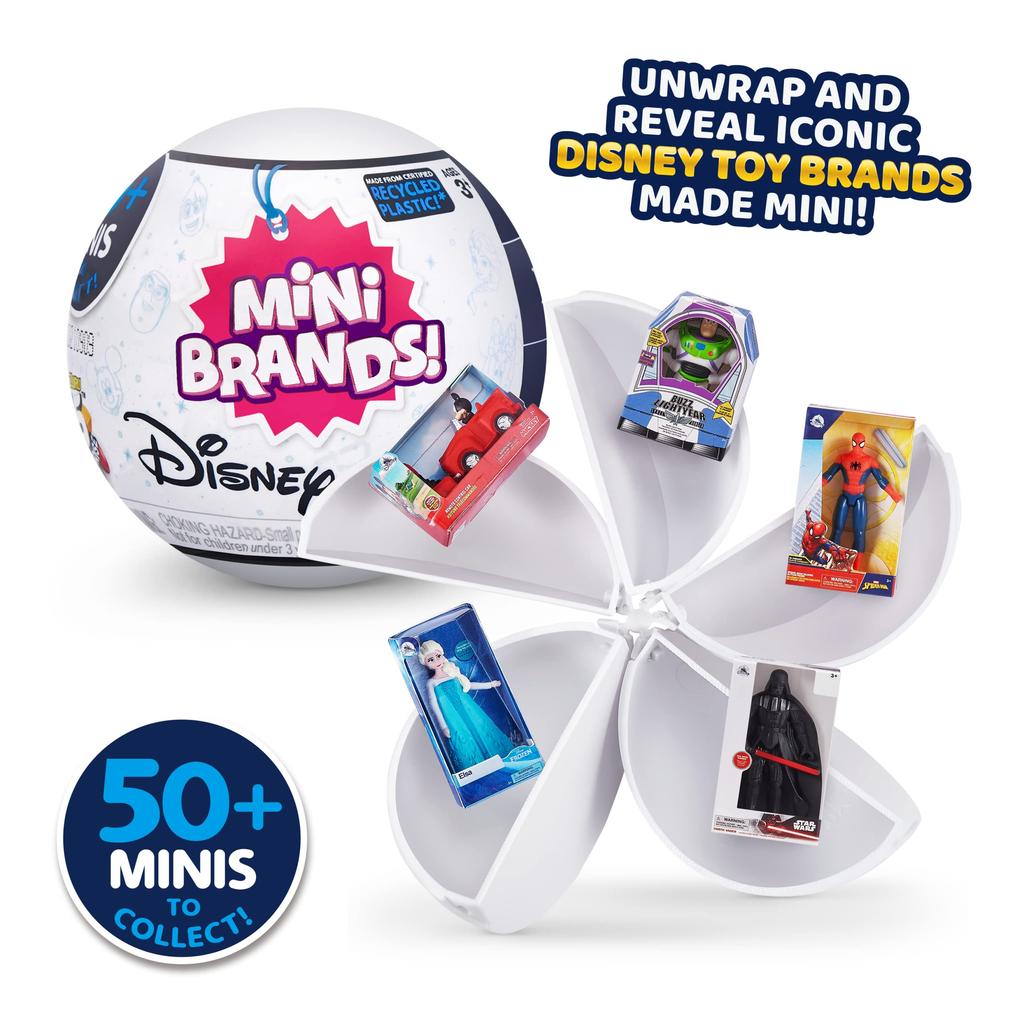 Mini Brands Collectible Toys by ZURU - Great Stocking Stuffers - Disney Store Edition, 2 Capsules of 5 Mystery Toys for Kids, Teens, and Adults (Amazo