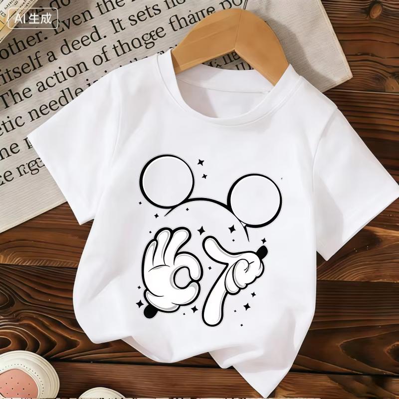 Kids 67 Themed Colorful Print TShirt Soft Cotton Fabric Breathable and Comfortable Ideal for Toddlers and Childrentk0370