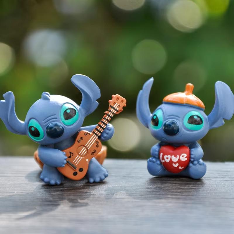 MINISO 4 Buc/Set Anime Lilo & Stitch Figurină Acțiune Păpușă Model Drăguț DIY Decorare Tort Cadou de Ziua de Naștere pentru Copii Prieteni