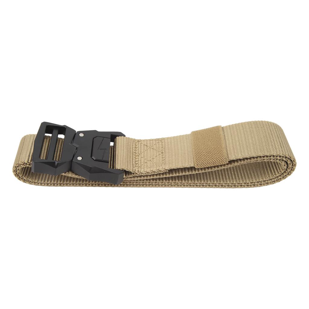 Hiking Belt with Buckle Quick Release Polyester and Zinc Alloy Comfortable Elastic Stretch Belt for Men Women Khaki