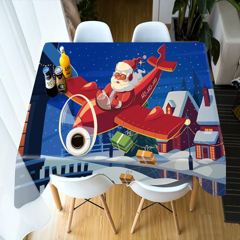 

Высокое качество Рождественская скатерть милый Санта-Клаус тема скатерть прямоугольное украшение дома скатерть Nappe De Table Nappe