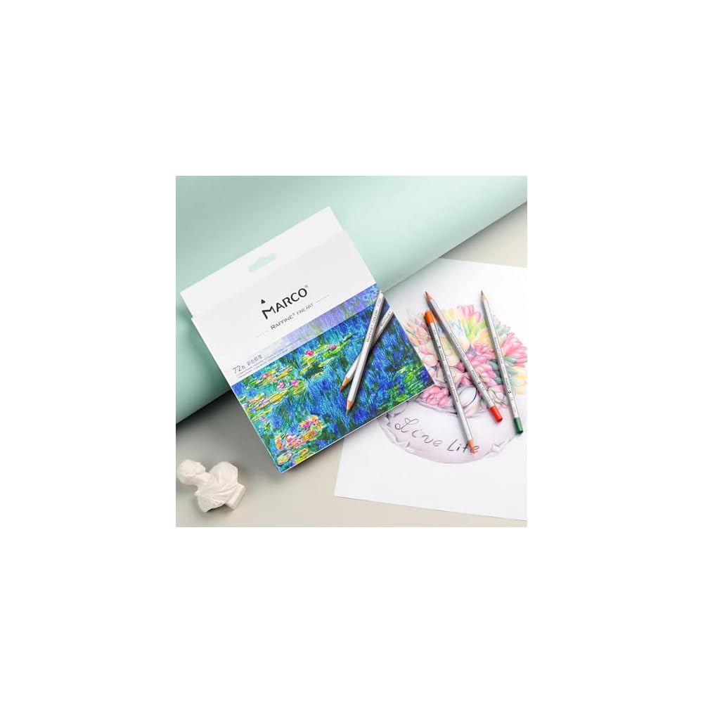 MARCO Oil-Based Colored Pencils, 72 Colors: Smooth drawing feel, vibrant colors, layerable,