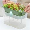 Samozavlažovací květináč Plastový květináč s nádržkou Snadné doplňování Květináč se knotovými provázky pro sukulenty Jarní cibulku Balkonové okenní parapety Zahradničení