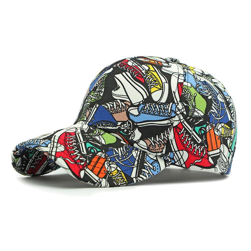 Spring Summer Graffiti Hat Women's Outdoor Sunscreen Cap Printed Baseball Cap for Men