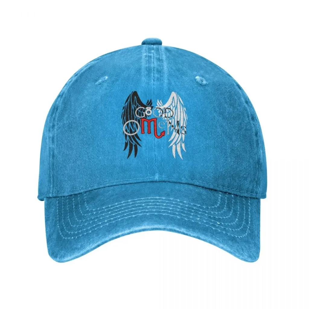 Casual Good Omens Baseball Caps Men Women Distressed Washed Sun Cap Angel and Demon All Seasons Travel Adjustable Hats Cap