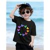 European Sizes Rainbow Heart Pattern Kids' T-Shirt Summer Boys Girls Crew Neck Short Sleeve Vacation Outdoor Camping Party