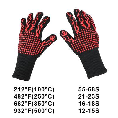 Fireproof 300-500 Centigrade Non-slip BBQ Fire Gloves