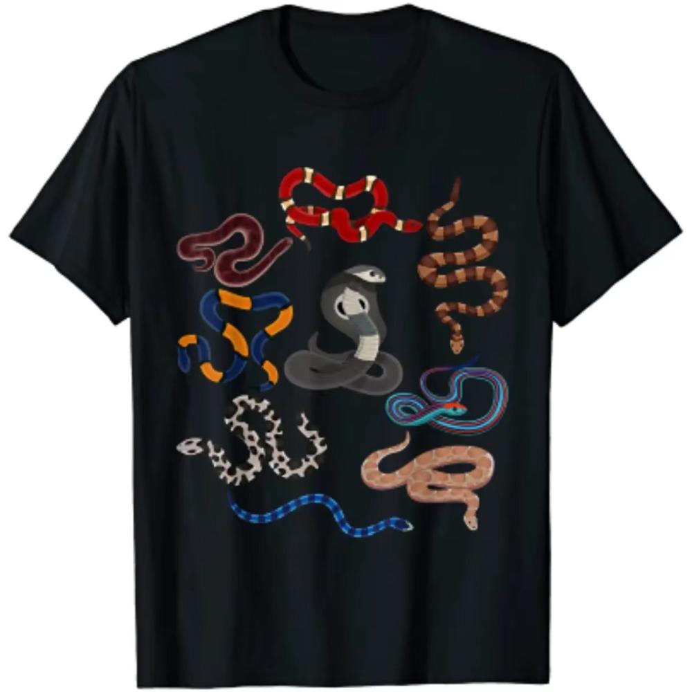 

Snake Animal Wildlife Reptile Gift T-Shirt 100% Cotton O-Neck Summer Short Sleeve Casual Mens T-shirt Size S-3XL XXXXXL темно-синий