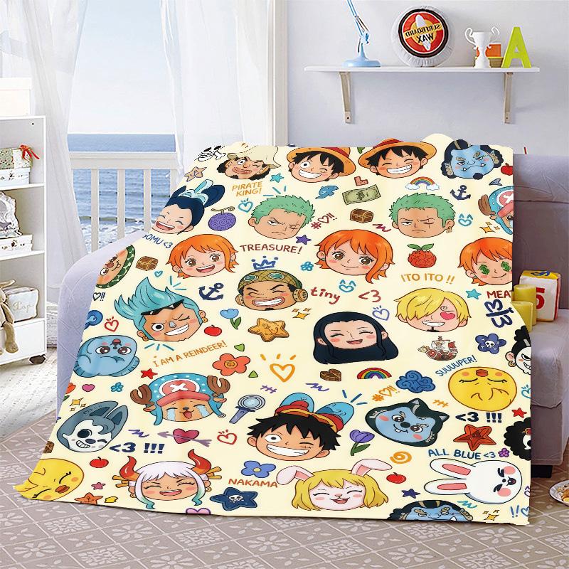 One Piece Flannel Blanket Soft Plush Warm Lightweight Throw for Bed Sofa Couch Cozy Winter Travel Home Decor Gift Idea -QJY