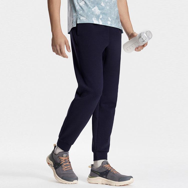 Fila Fitness Series Solid Color Mid Waist Tapered Knit Sports Pants Men Bottoms Royal-Blue A11M341602FNV