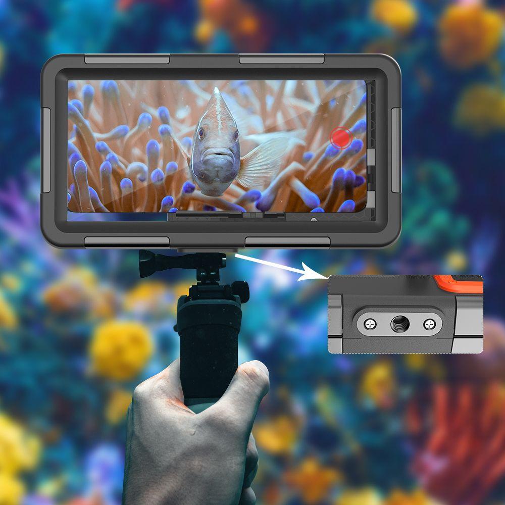 Tech-Protect Ipx8 Univerzální potápěcí vodotěsné pouzdro Černé/Oranžové