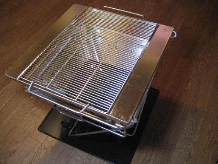 Large Size Campfire Grill Complete Set Including Charcoal and with Carrying Bed, Grill, Bridge, Plate, Bag, Bag.