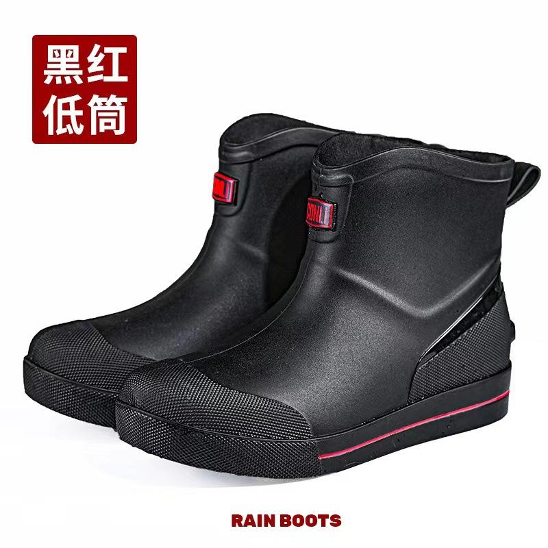 Outdoor Non-slip Fishing Rain Boots New Men's Fashion Mid-calf PVC Rain Boots Short Barrel Medium Barrel Waterproof Rain Boots