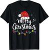 Merry Christmas Lights Red Santa Hat Xmas Family Men Women T- Shirt