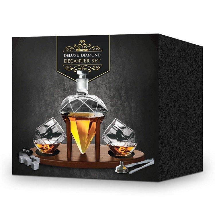 Zestaw karafka do whisky diament kryształowa kamienie zestaw do whisky dla męża