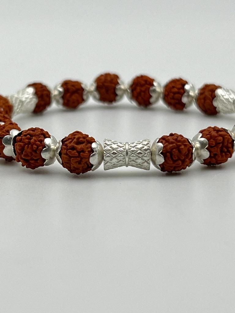 Red Rudraksha Bead Bracelet,  Bold Stylish and Beautiful Bracelet, Polished Gold-Tone Beaded Bracelet, Perfect Gift Ideas