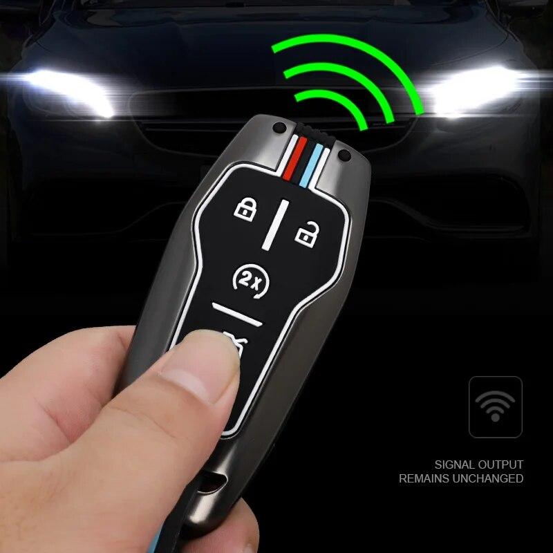 Carbon Fiber Alloy Car Key Fob Case Cover Holder for Ford Fusion Explorer Mustang Edge F-150 Mondeo for Lincoln MKZ MKC MKX