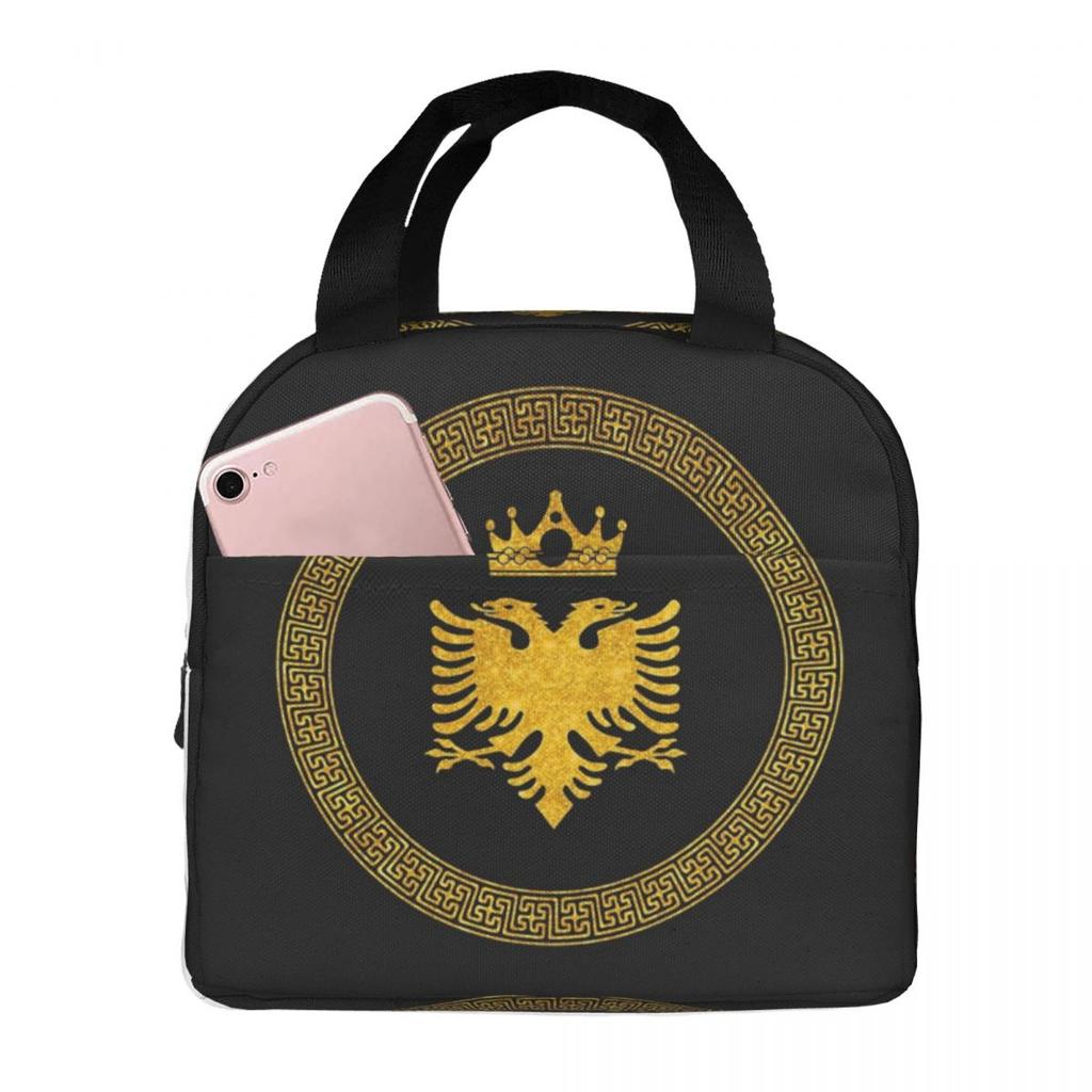 Albania Flag Insulated Lunch Bag for Kids School Cooler Thermal Food Box Tote Leakproof Lunch Boxes Container