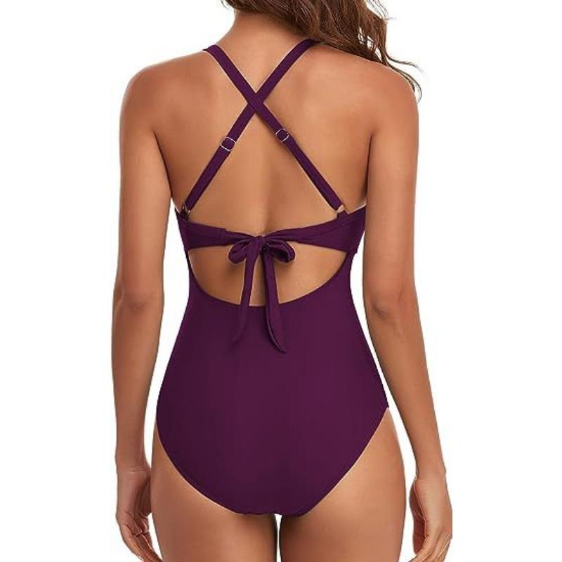One-piece SSwimsuit for Women, European and American Backless Splicing Sexy Bikini Swimsuit