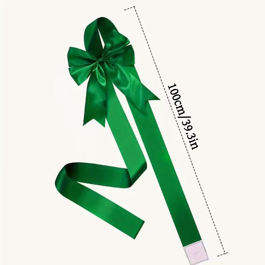 

1 piece, large door hanging bow decoration - elegant and smooth, easy to hang, suitable for New Year and holiday decorations. зелений