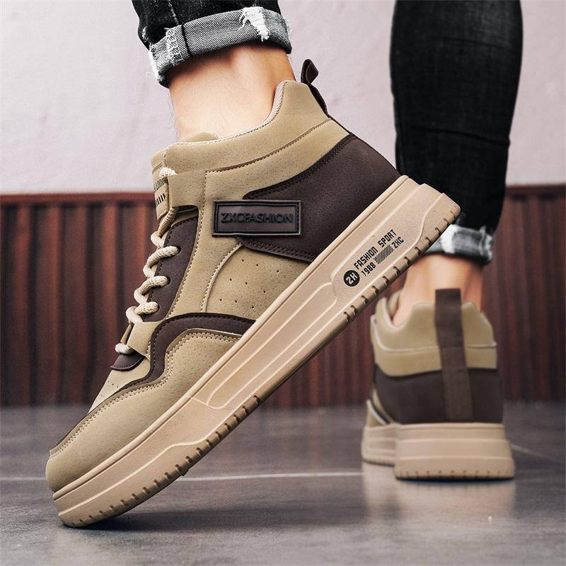 2024 Retro Casual Shoes High Top Men's Vulcanized Board Shoes Platform Sneakerss Male Comfortable Outdoor Sports Tennis Shoes