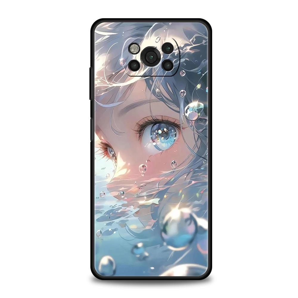 Cartoon Cute eyes art Phone Case For For Xiaomi Poco X6 X5 Pro X4 X3 NFC F5 Pro F4 F3 GT M5 M4 Pro 5G M3 C51 C50 C55 Soft Cover