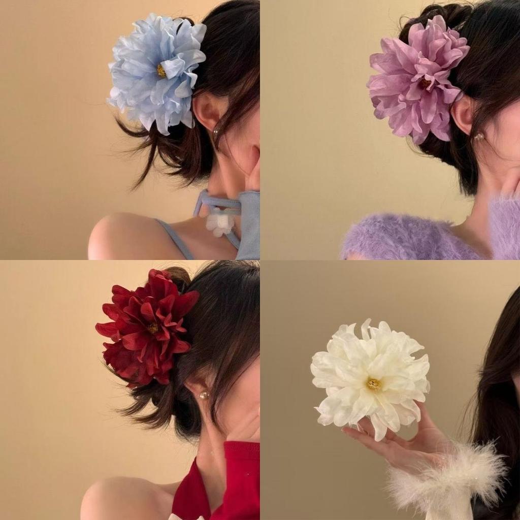 Simulation Flowers Hair Claw Clip Ambience Photoshoot Hair Claws Grab Hair Clips  for Women Girls