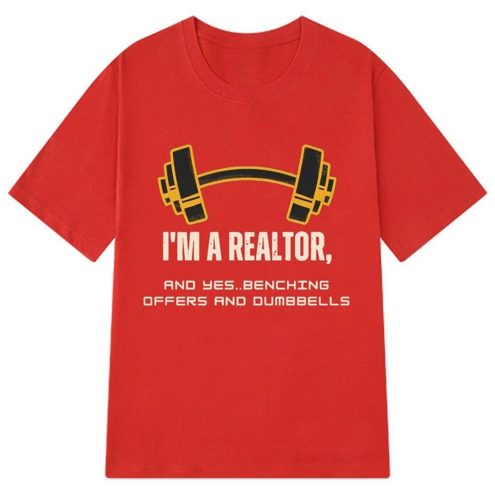 SpringSummer Funny Realtor Gym Humor Casual Fashion Fun Fitness Letter Printed Cotton Casual Fashion Tshirt Mens Clothing