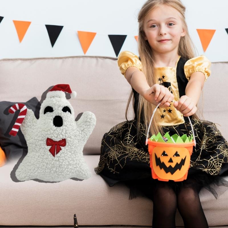 Halloween Pumpkin Ghosty Stuffed Toy Christmas Cushion Plushie Pillow for Kids Seeking a Soft and Safe Toy