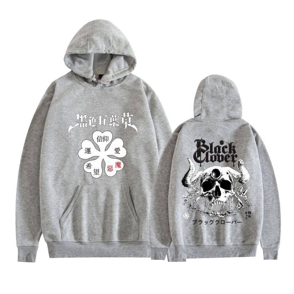 Felpa con cappuccio e stampa anime Black Clover Maglione in pile Felpa con cappuccio anime