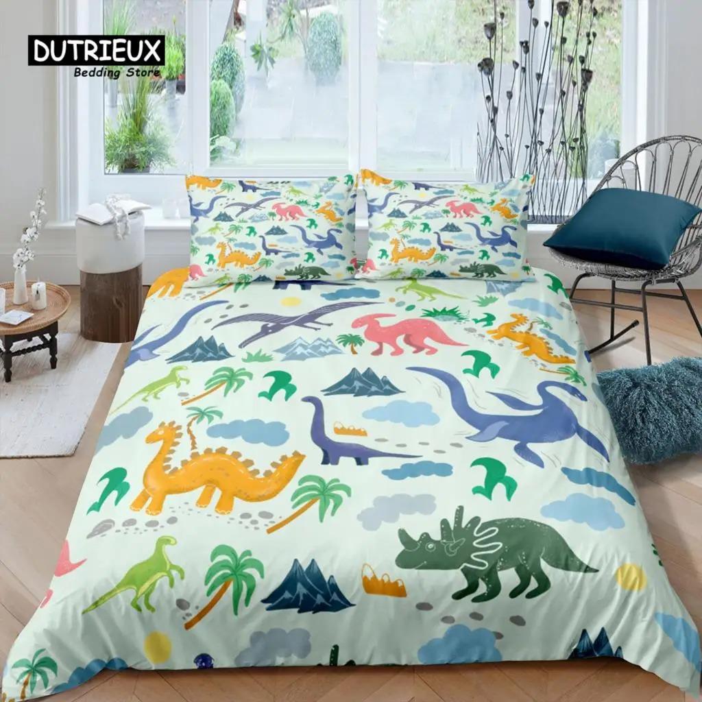 Home Living Luxury 3D Dinosaur Bedding Set Duvet Cover Set Pillowcase Kids Bedding Set Queen and King EUUSAUUK Size
