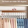 10/12 Clips Wood Hanger 360°Rotation Storage Rack  Wardrobe Organization