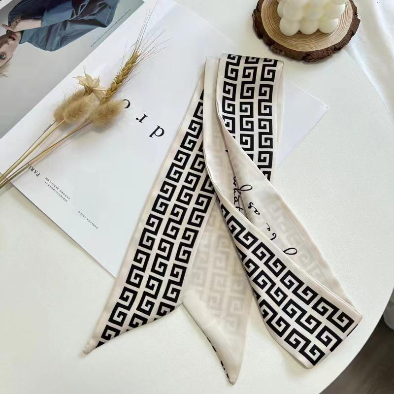 Korean Style Silk Scarf and Hairband Set - Versatile Women's Accessory for Summer