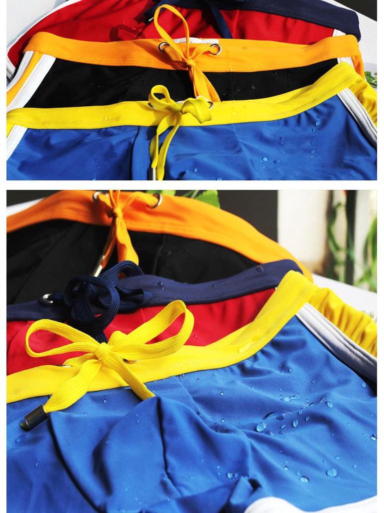 Men's Quick-Dry Square Leg Swim Trunks, Cross-Border Plus Size Beach Shorts